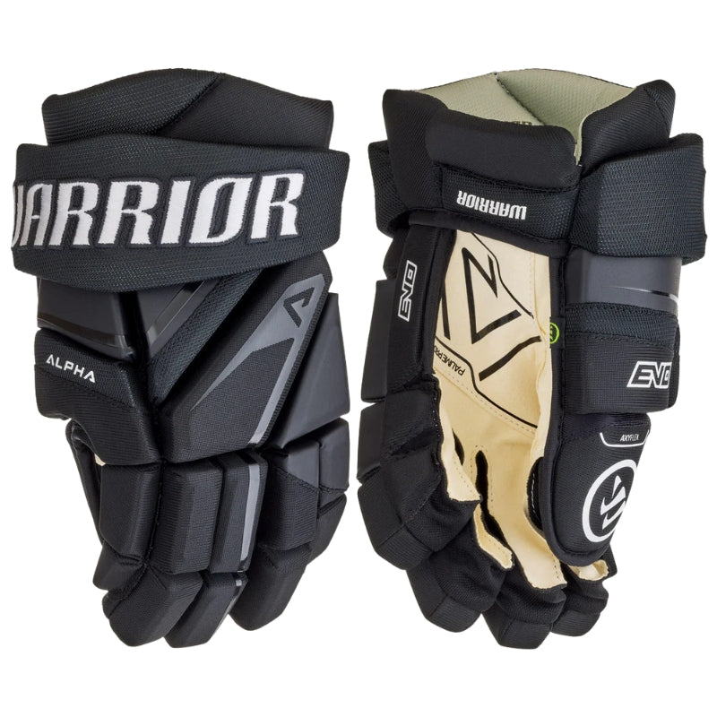 Warrior Alpha EVO junior hockey gloves in black
