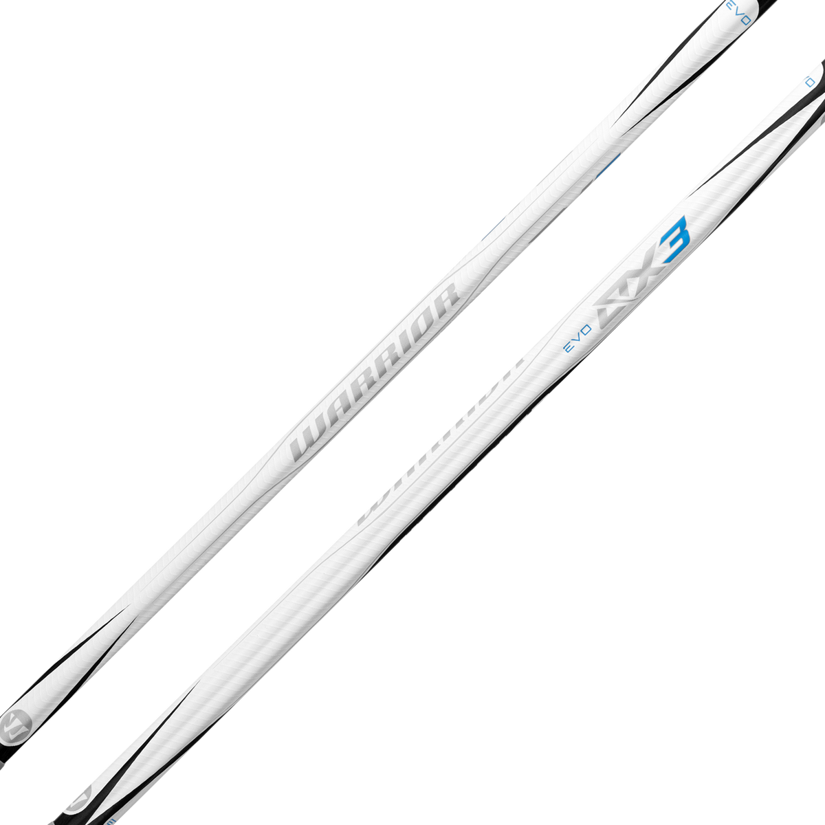 Warrior Evo QX3 Attack Lacrosse Shaft in White – graphic detail – Sanderson Lacrosse