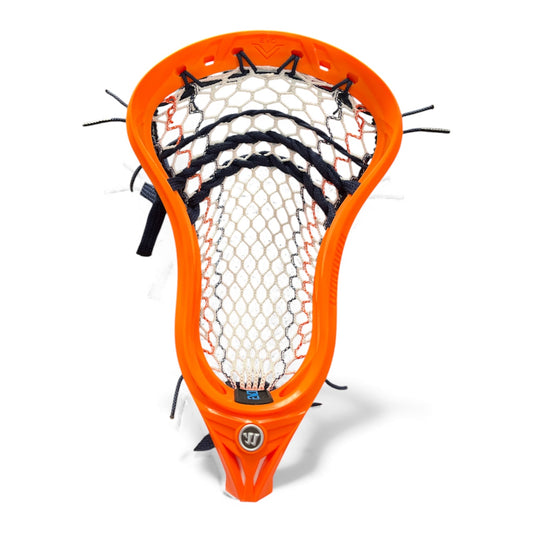 Warrior EVO V orange lacrosse head custom strung with ECD 4.0 Striker Mesh
