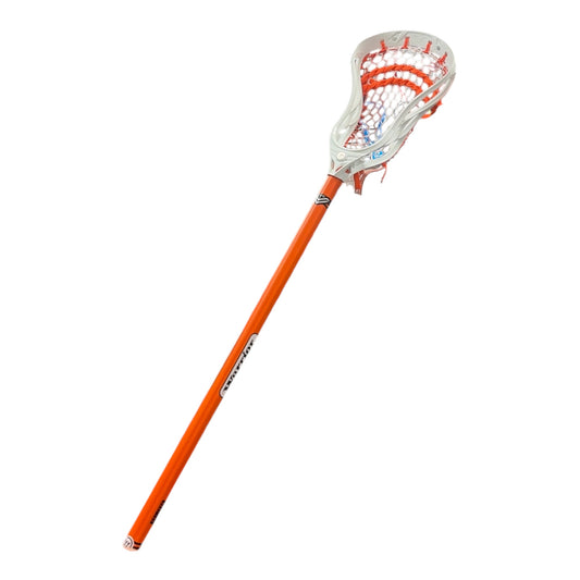 "The Silly Pumpkin": white Warrior Evo V head, white ECD Hero 4.0 mesh, orange shooters, orange Evo V shaft