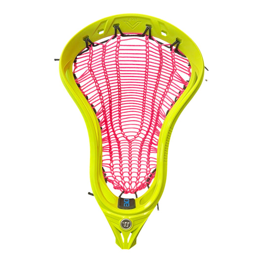 Warrior Evo V Lacrosse Head in White, pre-strung with Armor Mamba mesh - Sanderson Lacrosse