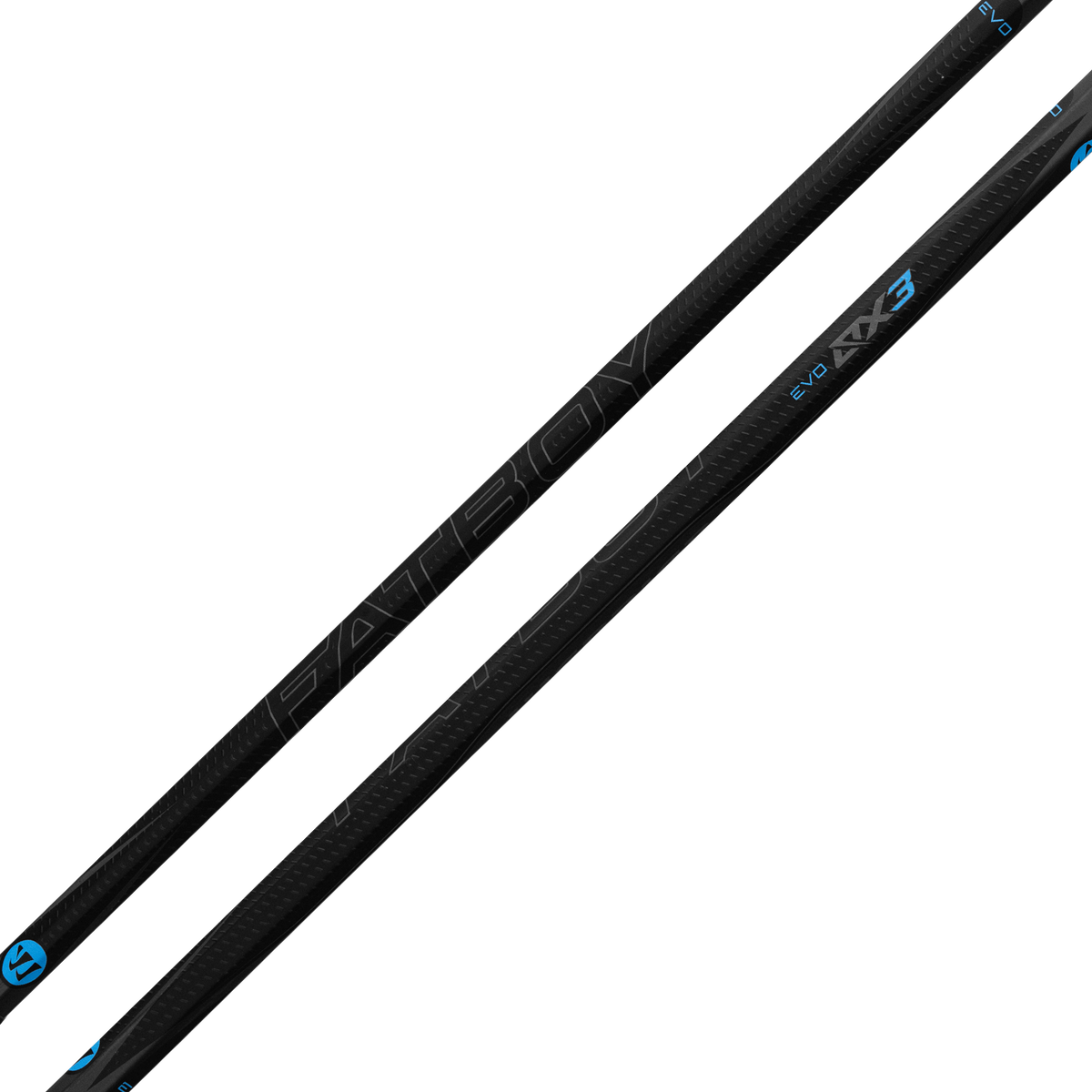 Warrior Fatboy Evo QX3 Lacrosse Shaft in Black – graphic detail – Sanderson Lacrosse
