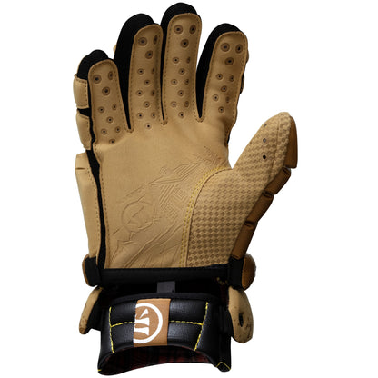 Warrior Franchise Cabin Fever lacrosse glove tan Ax Suede Pro Palm view