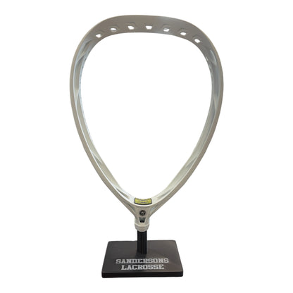 Warrior Nemesis Lite lacrosse goalie head in white, unstrung – front view – Sanderson Lacrosse