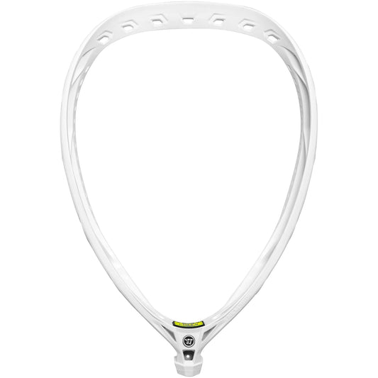 Warrior Nemesis Lite white unstrung lacrosse goalie head – front view