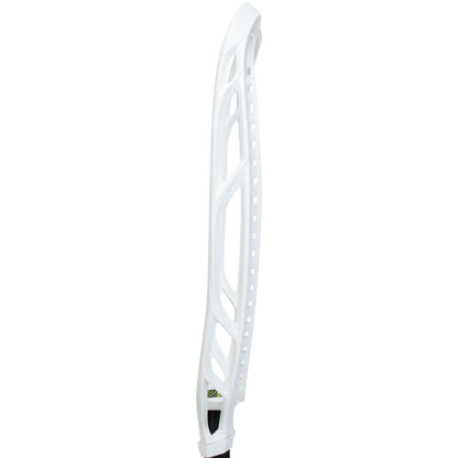 Warrior Nemesis Lite white unstrung lacrosse goalie head – side view