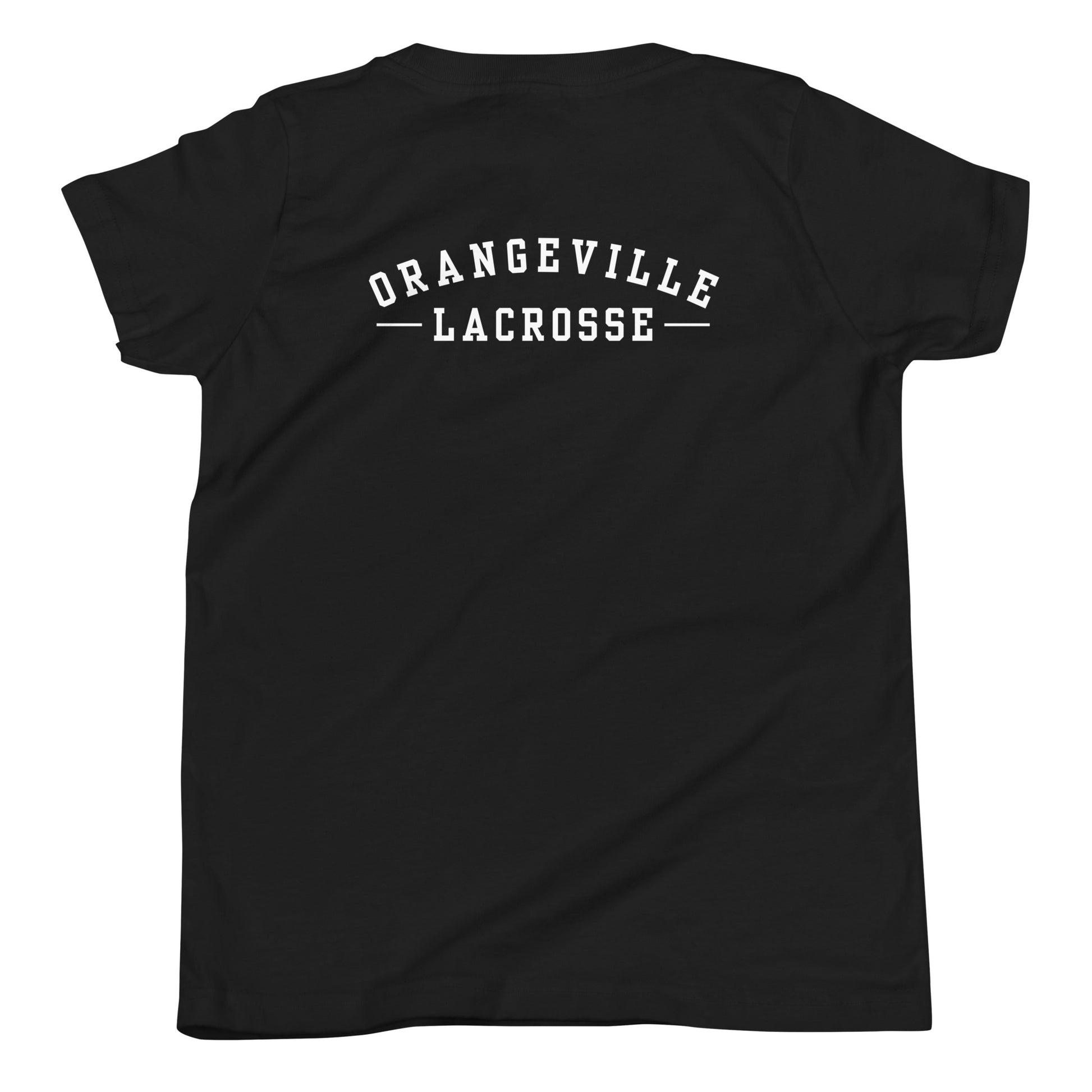 Youth Northmen Script Short Sleeve T-Shirt in Black - back view - Sanderson Lacrosse