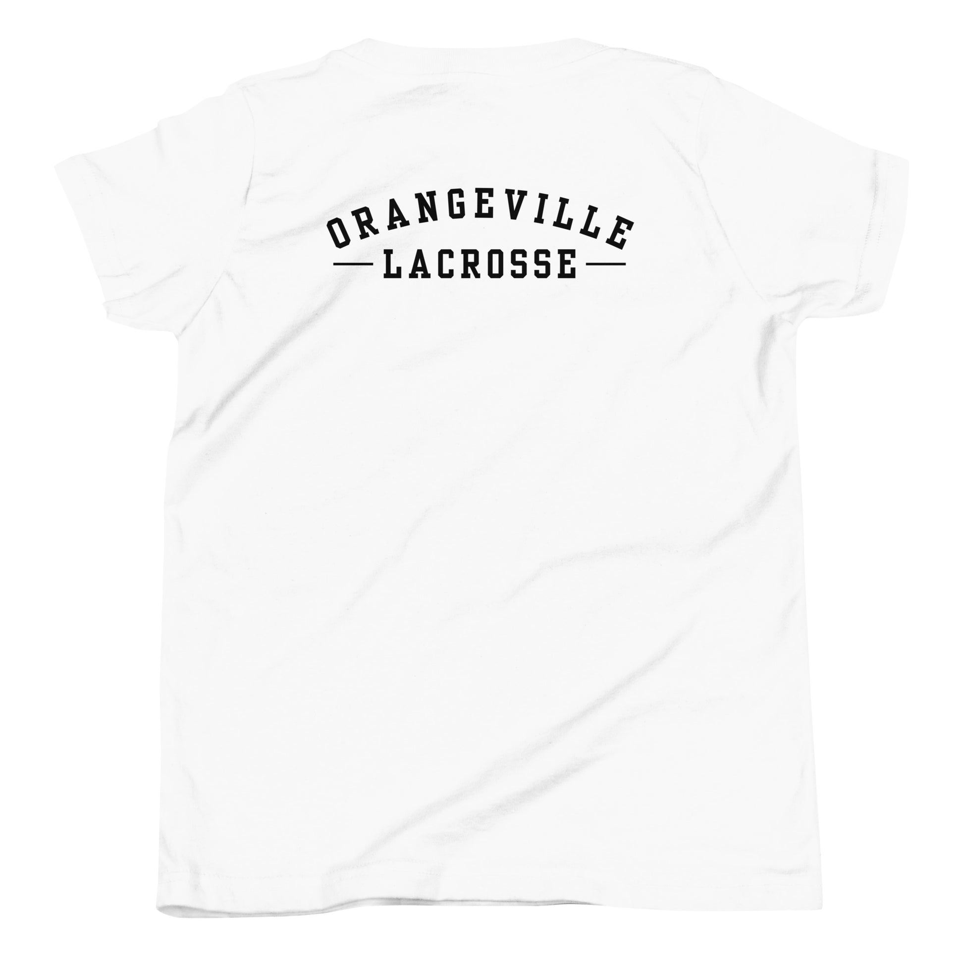 Youth Northmen Script Short Sleeve T-Shirt in White - back view - Sanderson Lacrosse