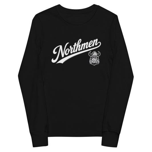 Youth Orangeville Northmen Long Sleeve Tee in Black - front view - Sanderson Lacrosse